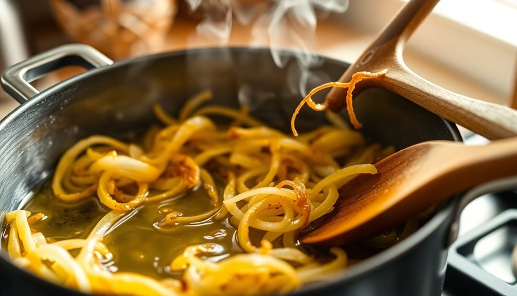 caramelize onions until golden