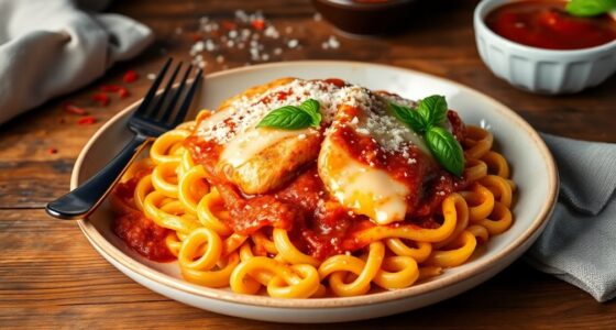 chicken parmesan pasta dish