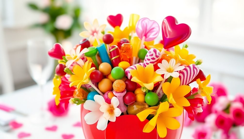 choosing valentine candy bouquets