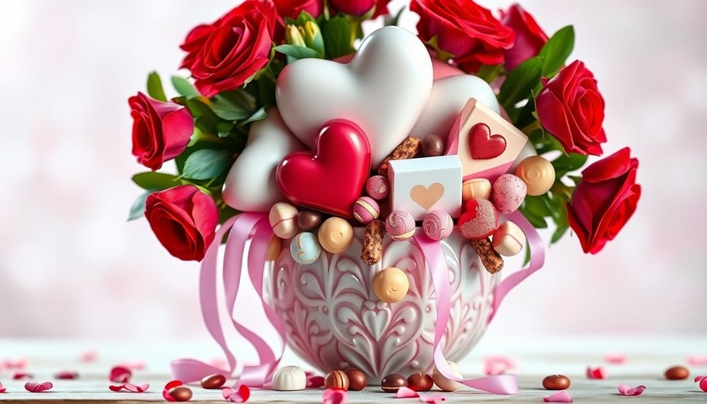 choosing valentine candy bouquets