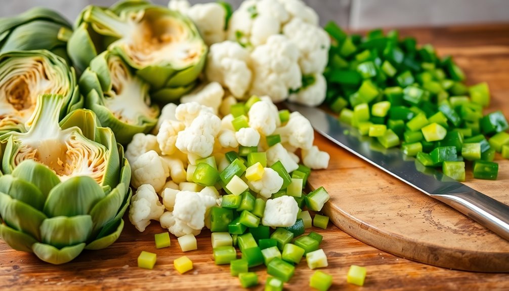 chop vegetables into pieces