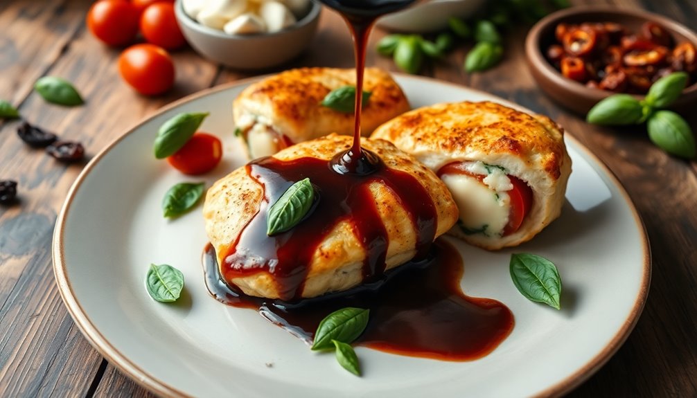 drizzle balsamic glaze generously