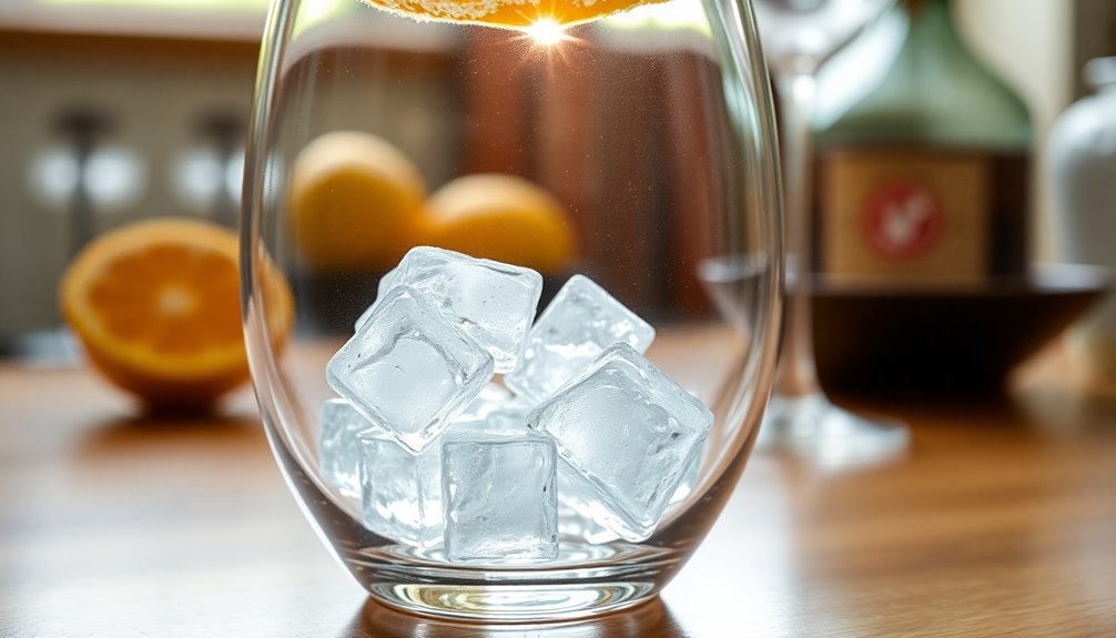 fill glass with ice