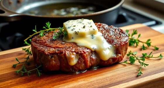 gourmet steak with cheese