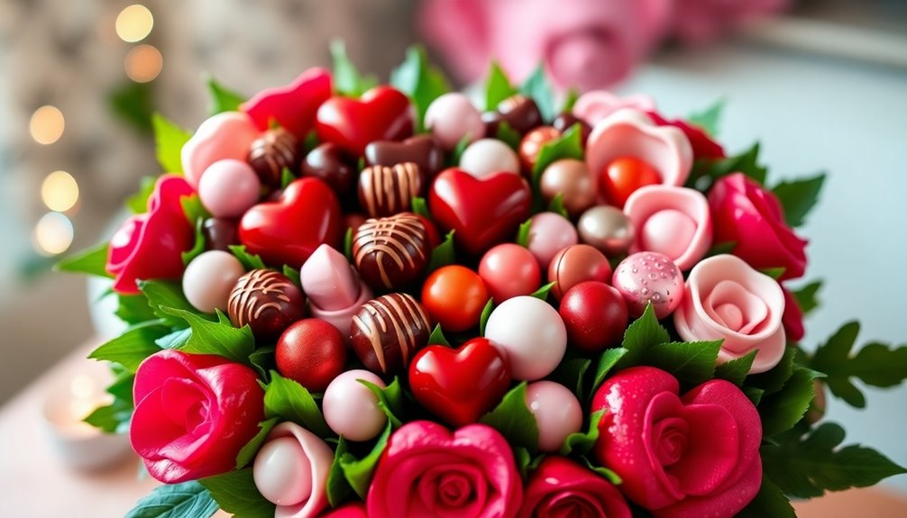 heart shaped candy bouquets