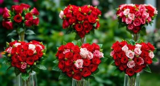 heart shaped rose bouquets selection