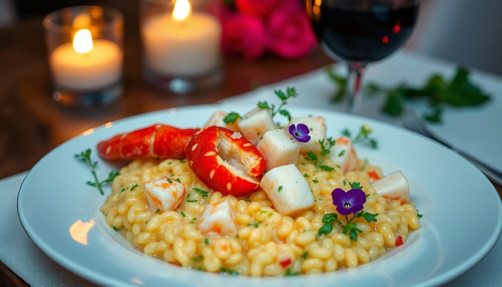 lobster infused creamy rice dish