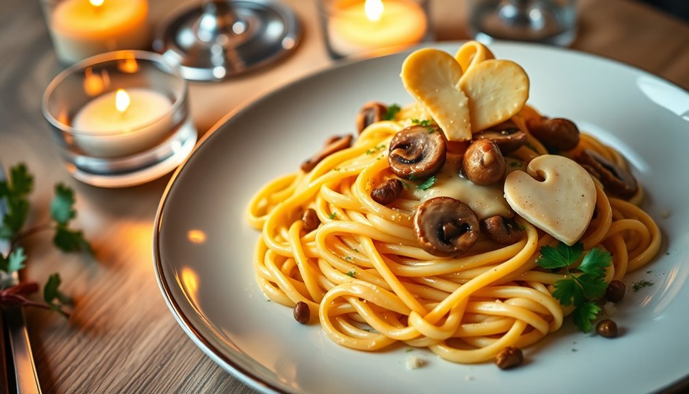 mushroom pasta with piccata