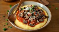 mushroom rag over polenta