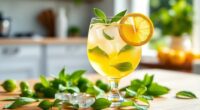 refreshing lemon basil drink