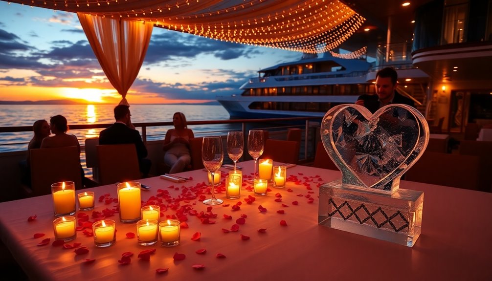 romantic evening on water