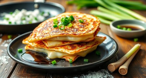 savory scallion pancake quesadilla