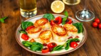 savory scallops in butter