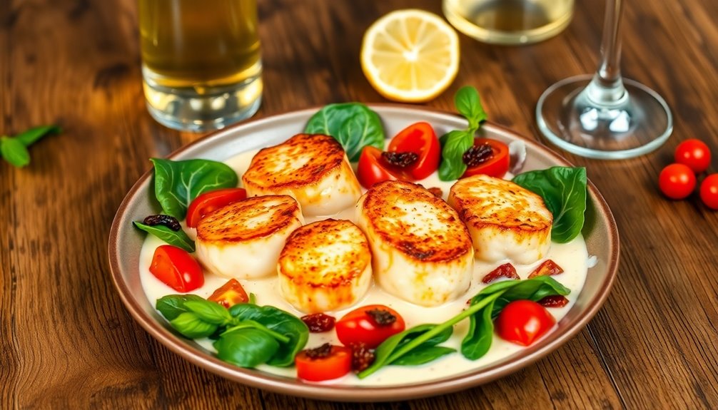 savory scallops in butter