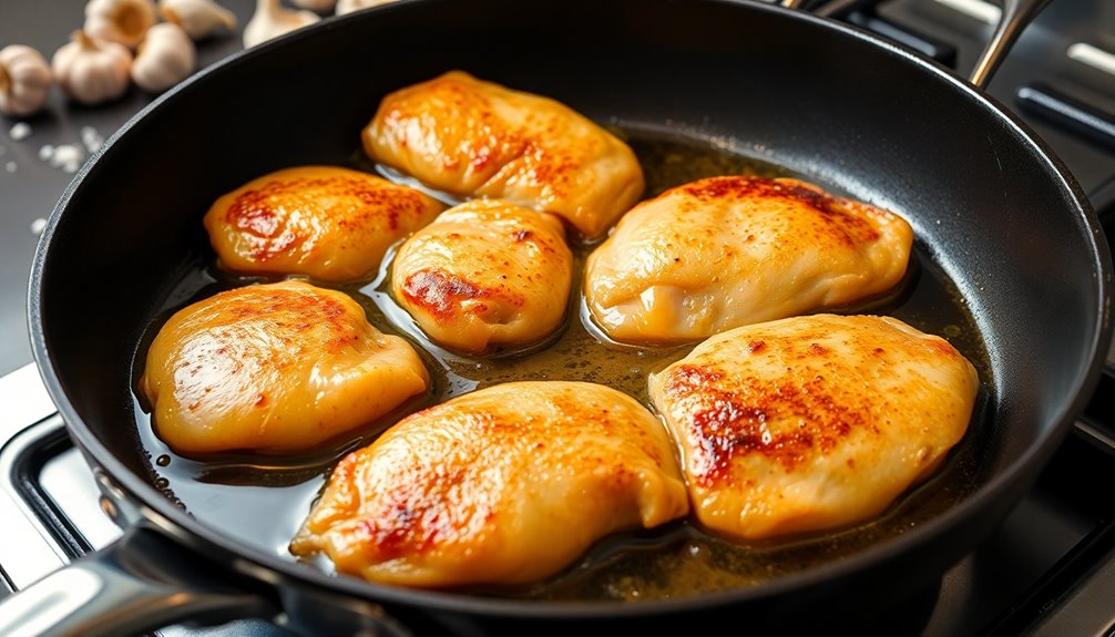 sear chicken with olive oil