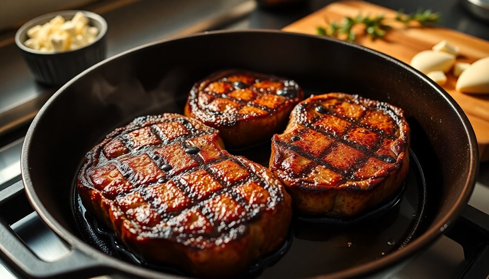 sear filet in skillet