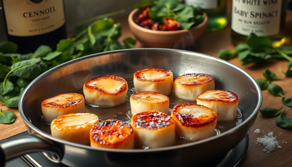 sear scallops until golden