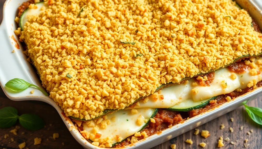 spicy basil breadcrumb topping