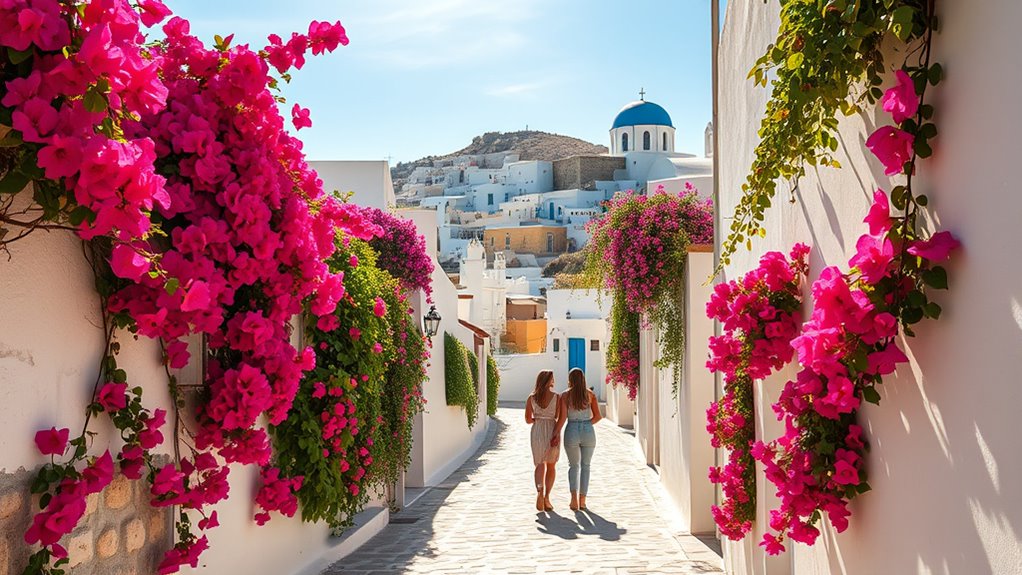 colorful flower filled charming streets