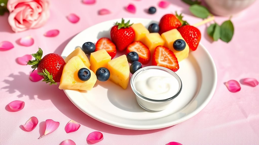 colorful fruit skewers activity