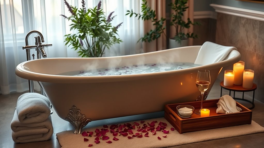 create calming bath ambiance