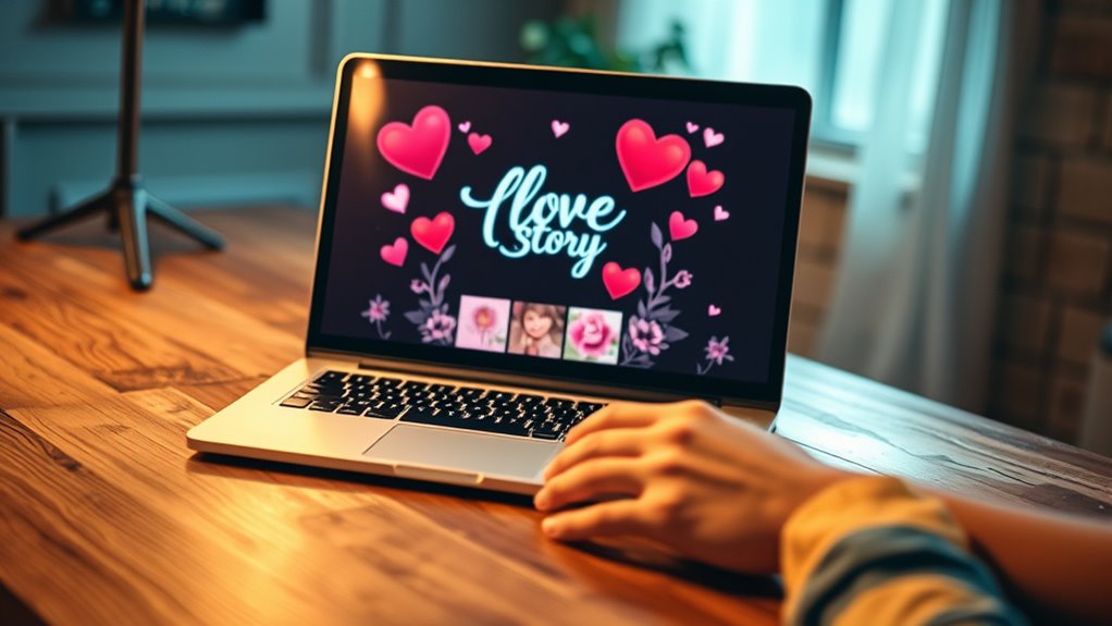 create romantic love story