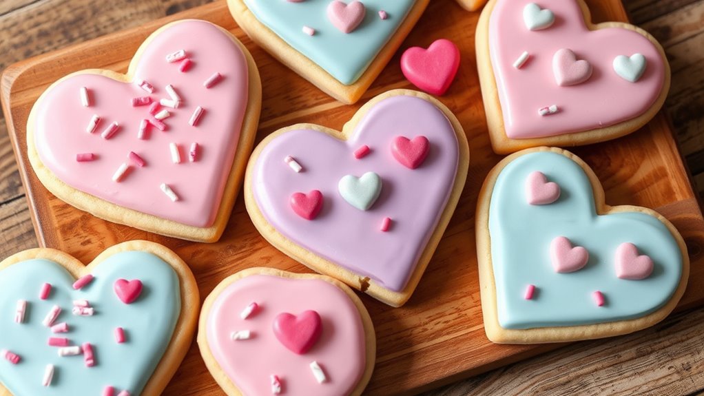 decorate heart shaped cookies creatively