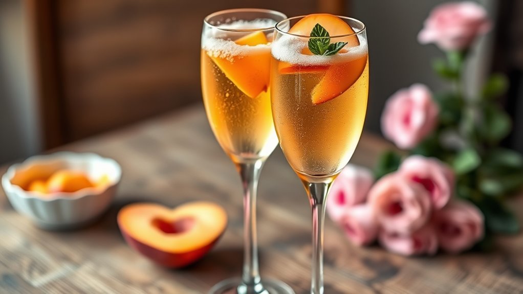 elegant romantic cocktail preparation