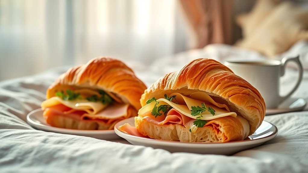 flaky ham cheese herbs