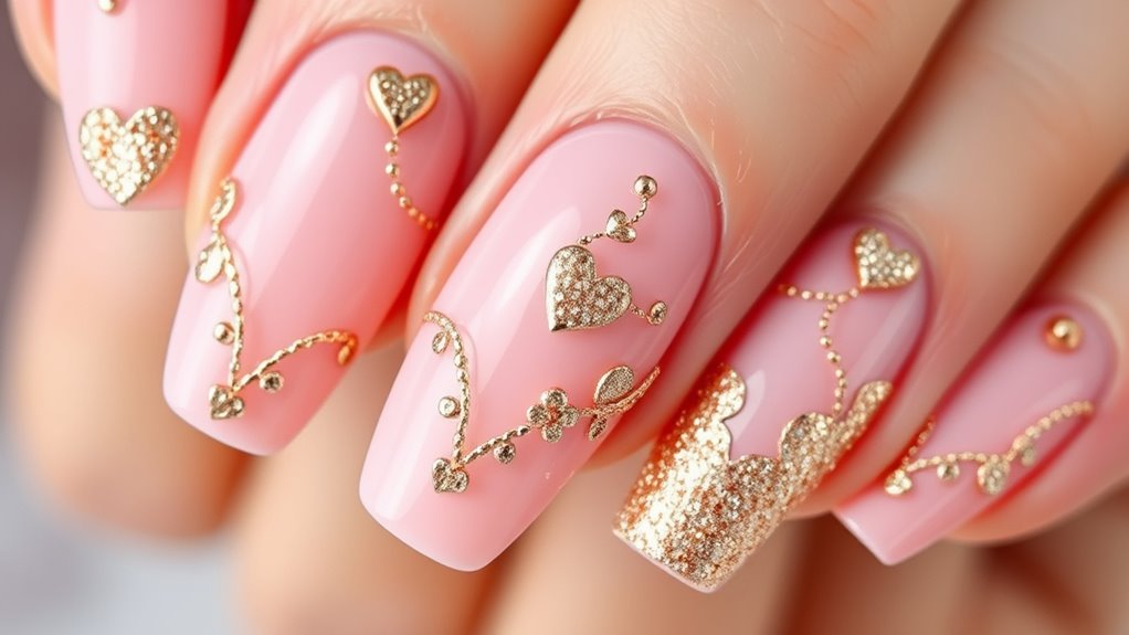 gold and rose gold accents