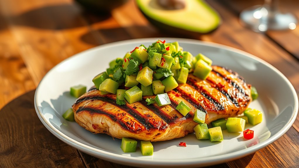 grilled chicken with avocado