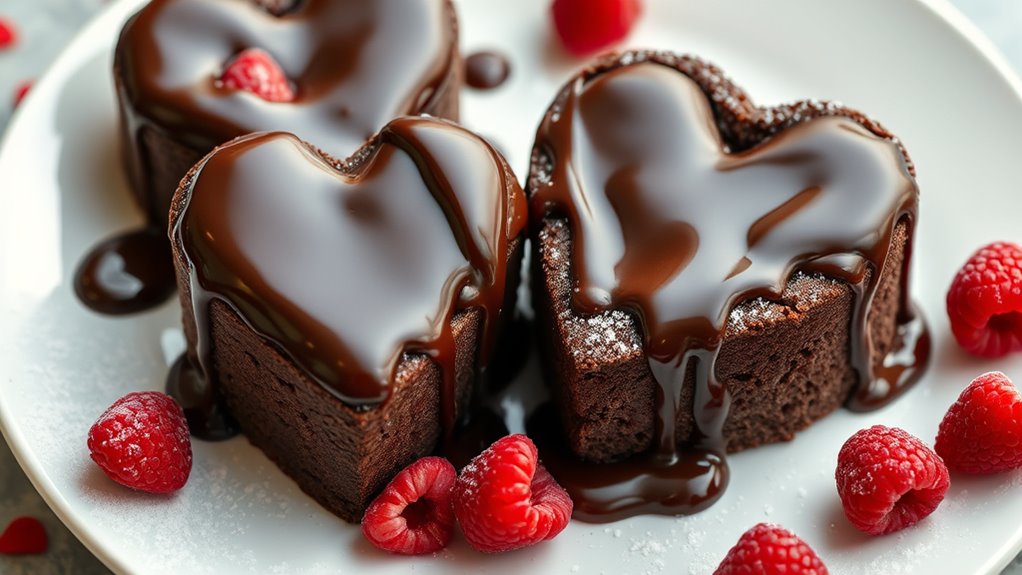 heart shaped molten chocolate
