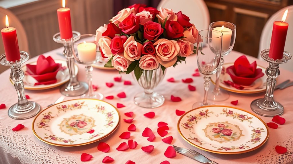 personalized romantic table setting