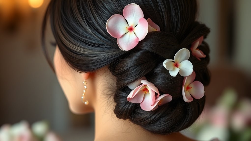 romantic floral elegant updo