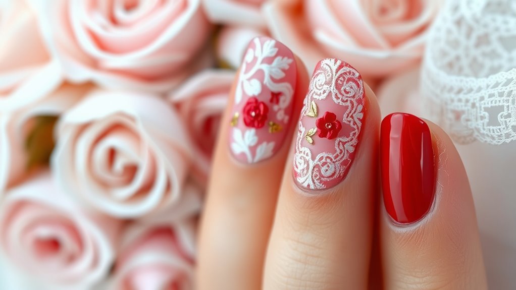 romantic lace floral motifs