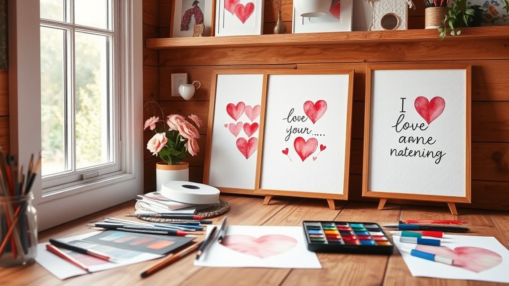 romantic watercolor art display