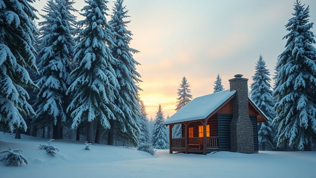 snowy pine cabin retreat