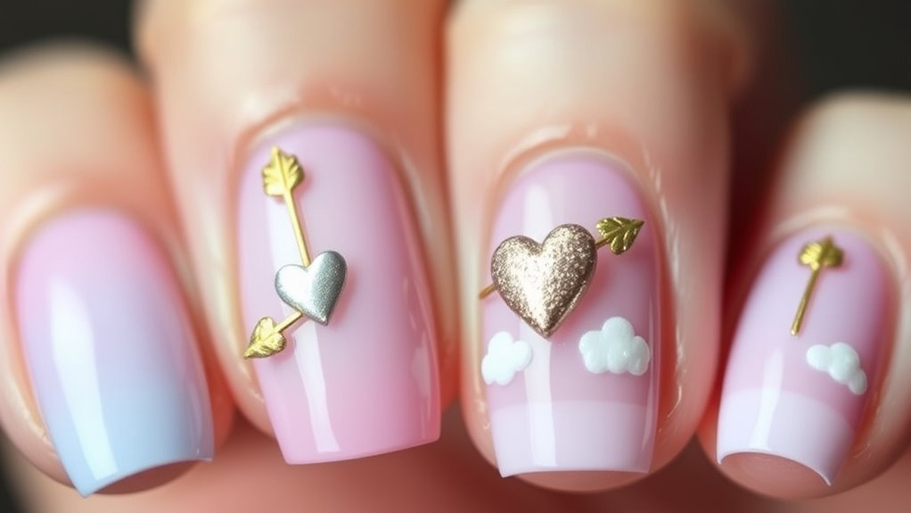 soft pastel romantic nail art