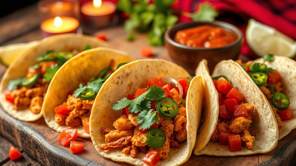 spicy crispy tempeh tacos