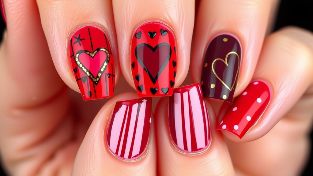 vibrant patterned colorful nails