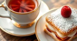 Paar Tee und Dessert Eleganz