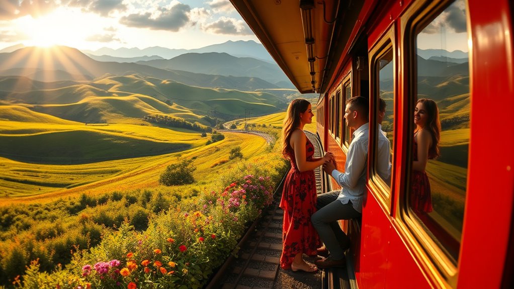romantische landschaftliche Zugreise