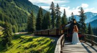 romantische Zugstrecken-Fotos