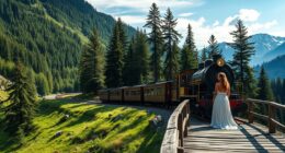 romantische Zugstrecken-Fotos