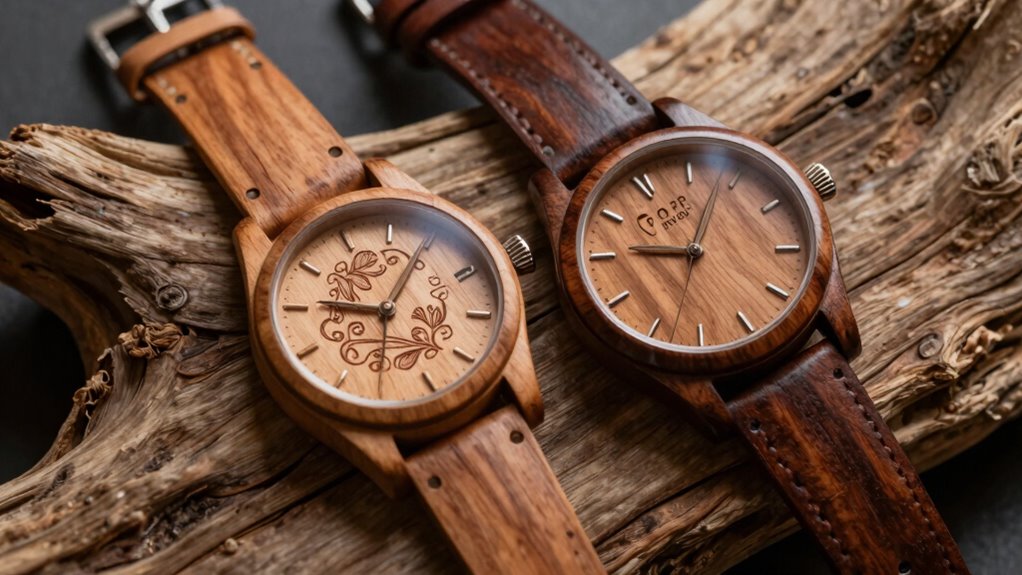top engraved wooden couple watches