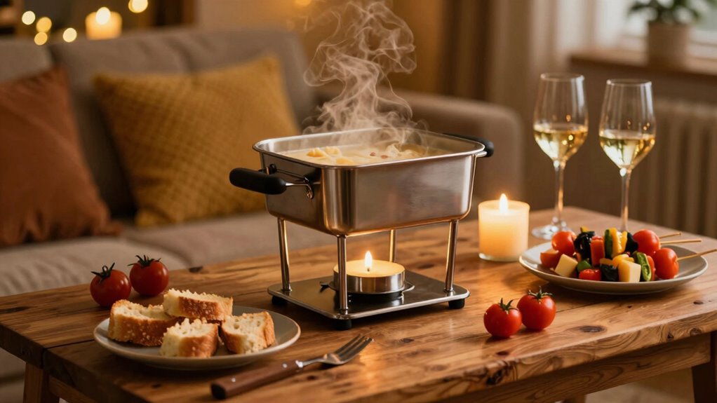 cozy cheese fondue night