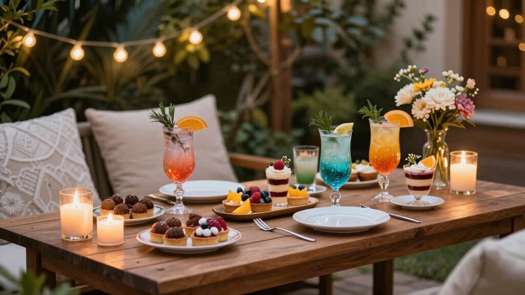 creative dessert and mocktail pairings