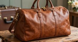elegant leather travel bag