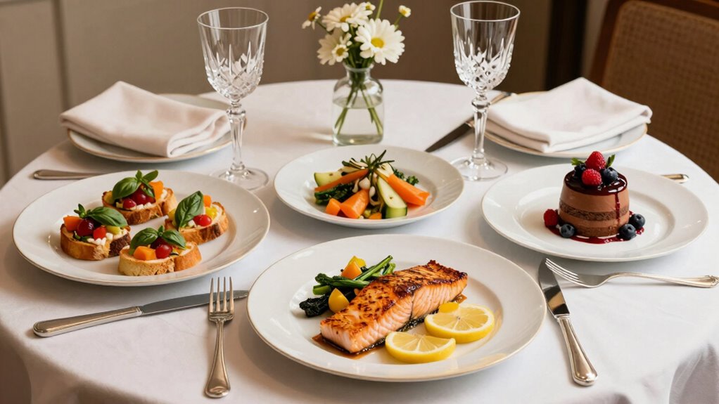elegant organized dinner service
