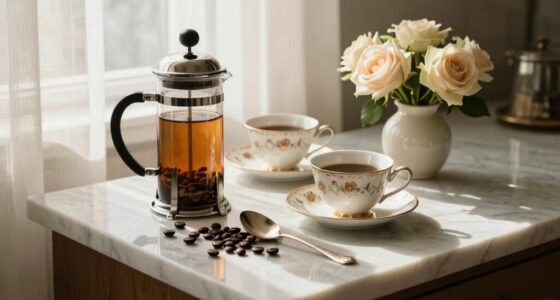 elegant romantic coffee setup